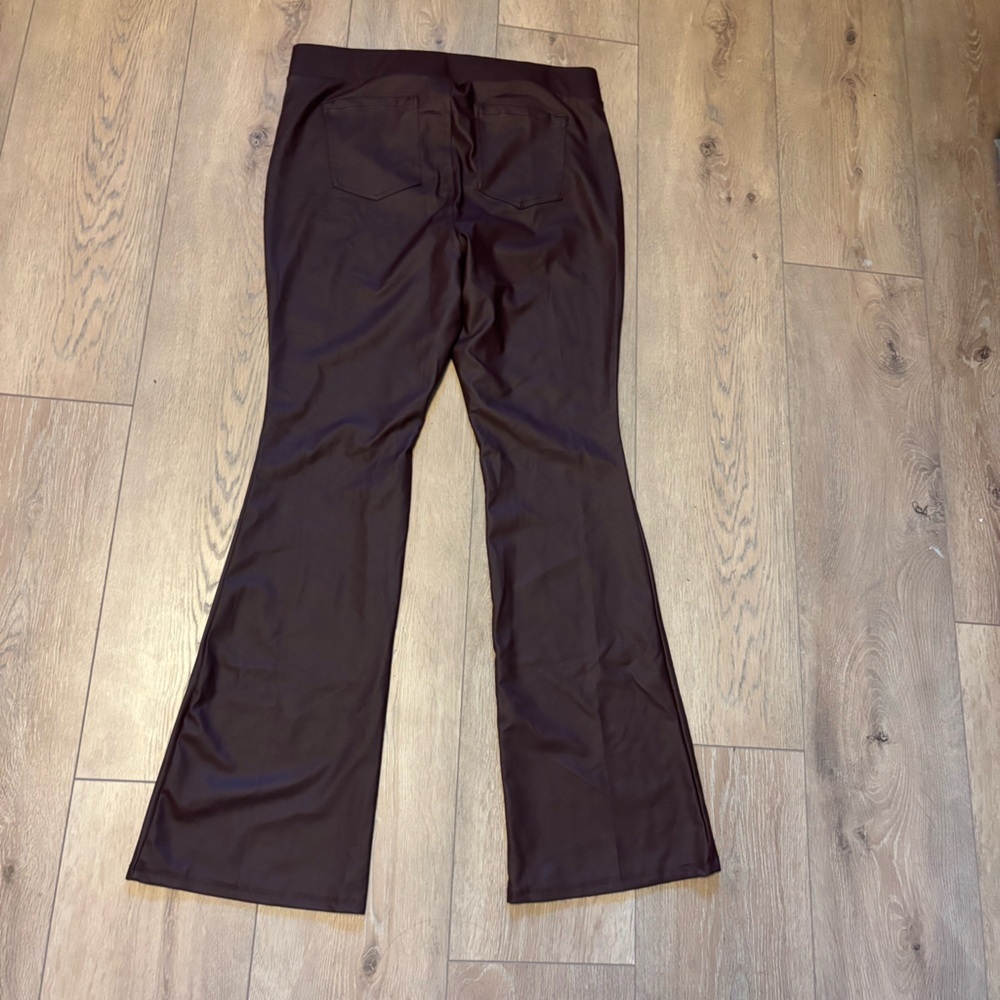 Torrid Brown Flare Leather Pants - Picture 3 of 7